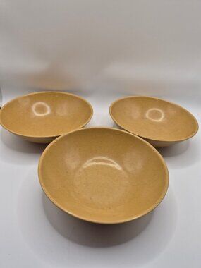 Set Of 3 Vintage Vollrath Melamine Bowls Yellow Speckled 8" Made In USA